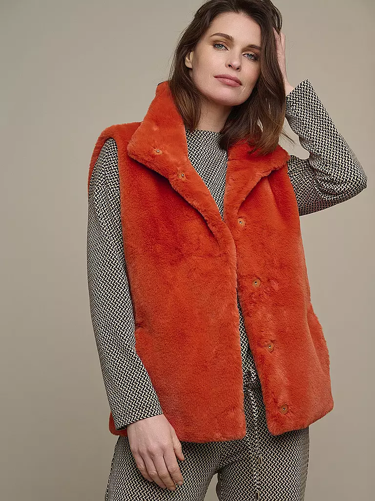 RINO&PELLE | Gilet in Pelzoptik LISON | orange