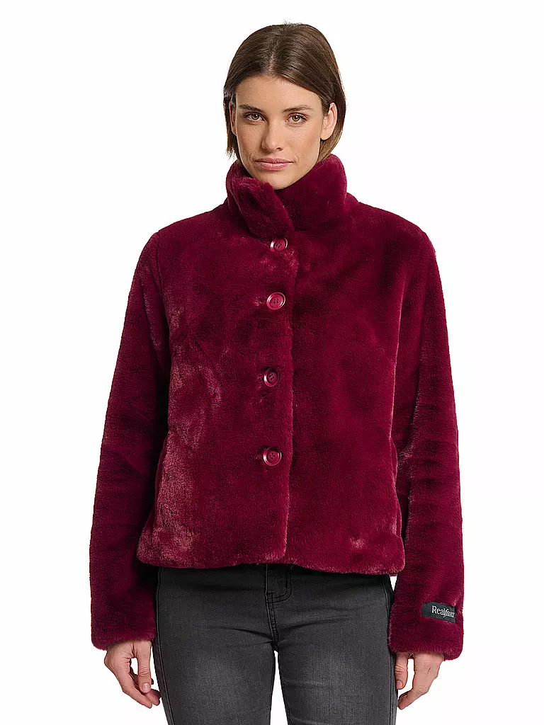 RINO&PELLE | Jacke in Felloptik VIE | dunkelrot