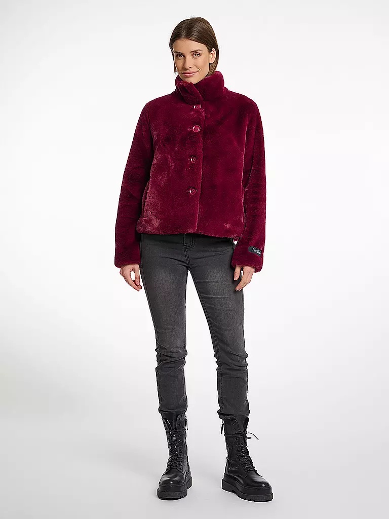 RINO&PELLE | Jacke in Felloptik VIE | dunkelrot