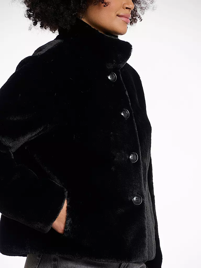 RINO&PELLE | Jacke in Felloptik VIE | schwarz