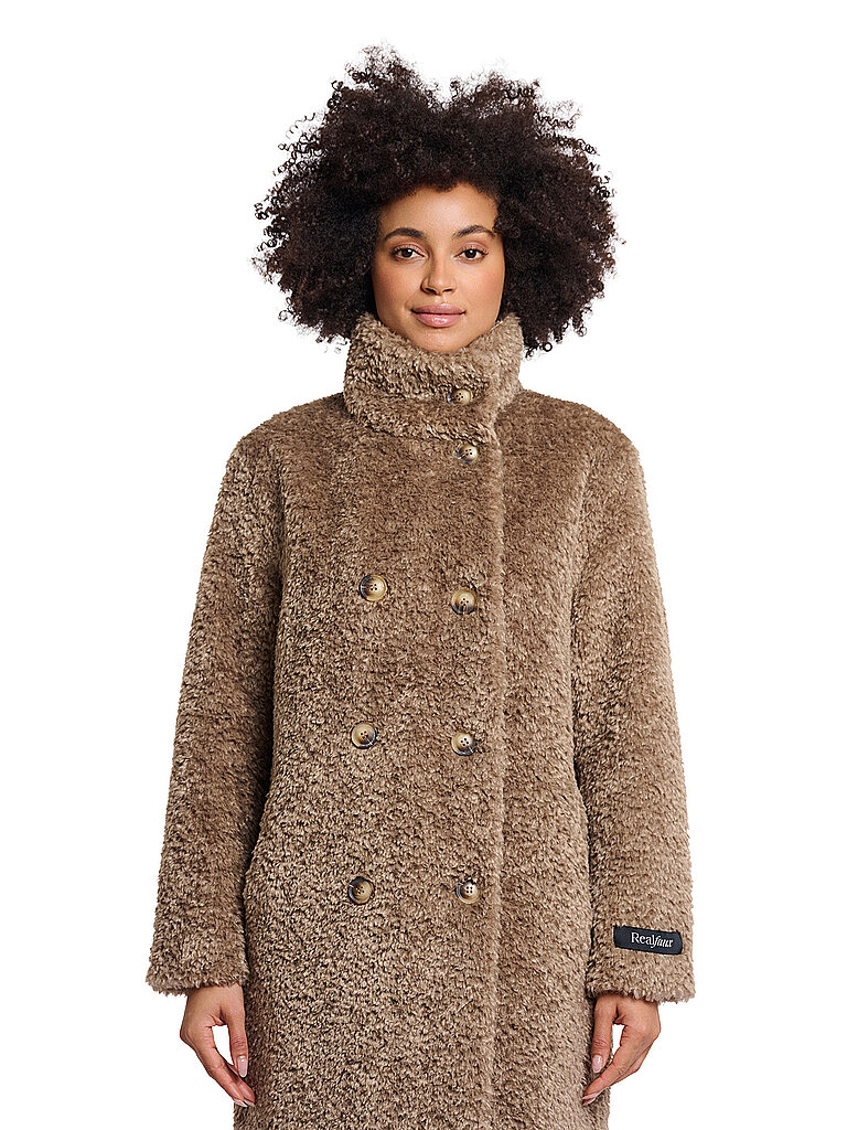RINO&PELLE Mantel in Felloptik ENA camel | 46