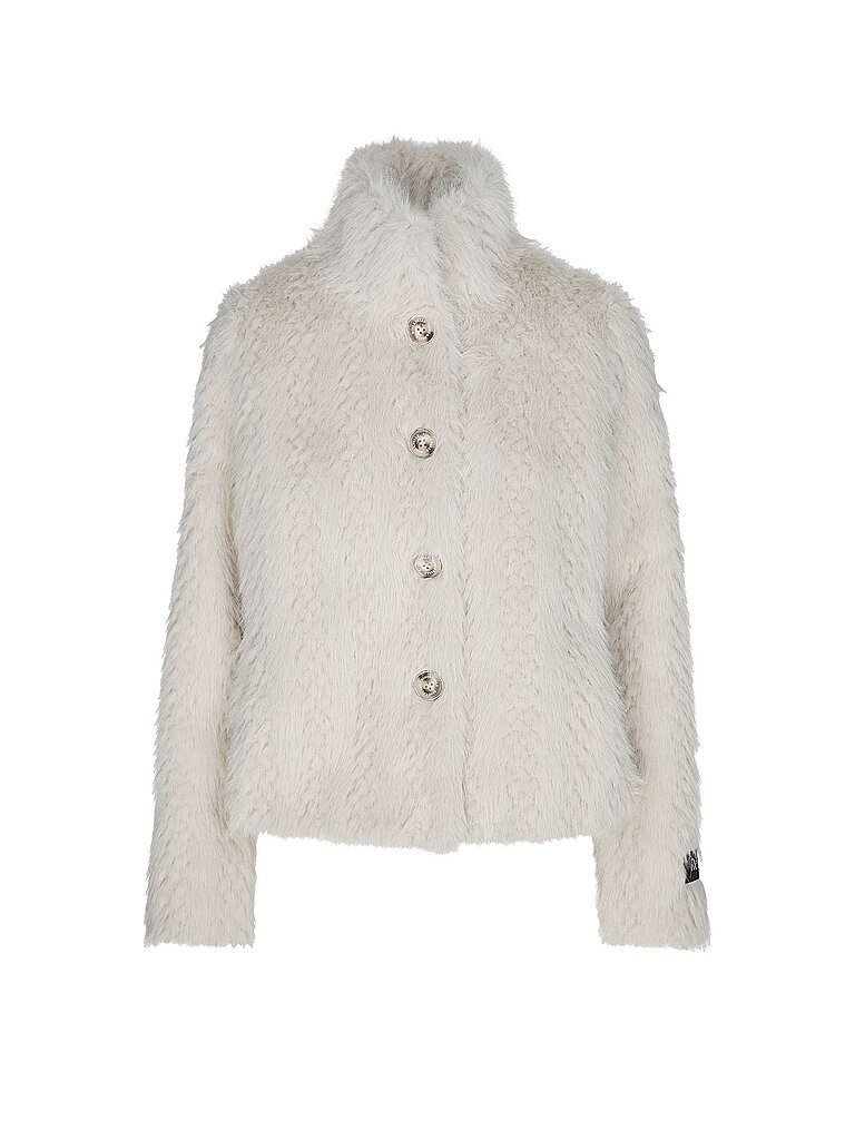Jacke in Felloptik creme 38 damen