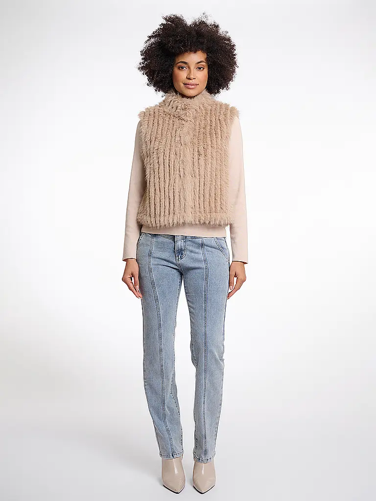 RINO&PELLE | Gilet in Felloptik DAVA | Beige