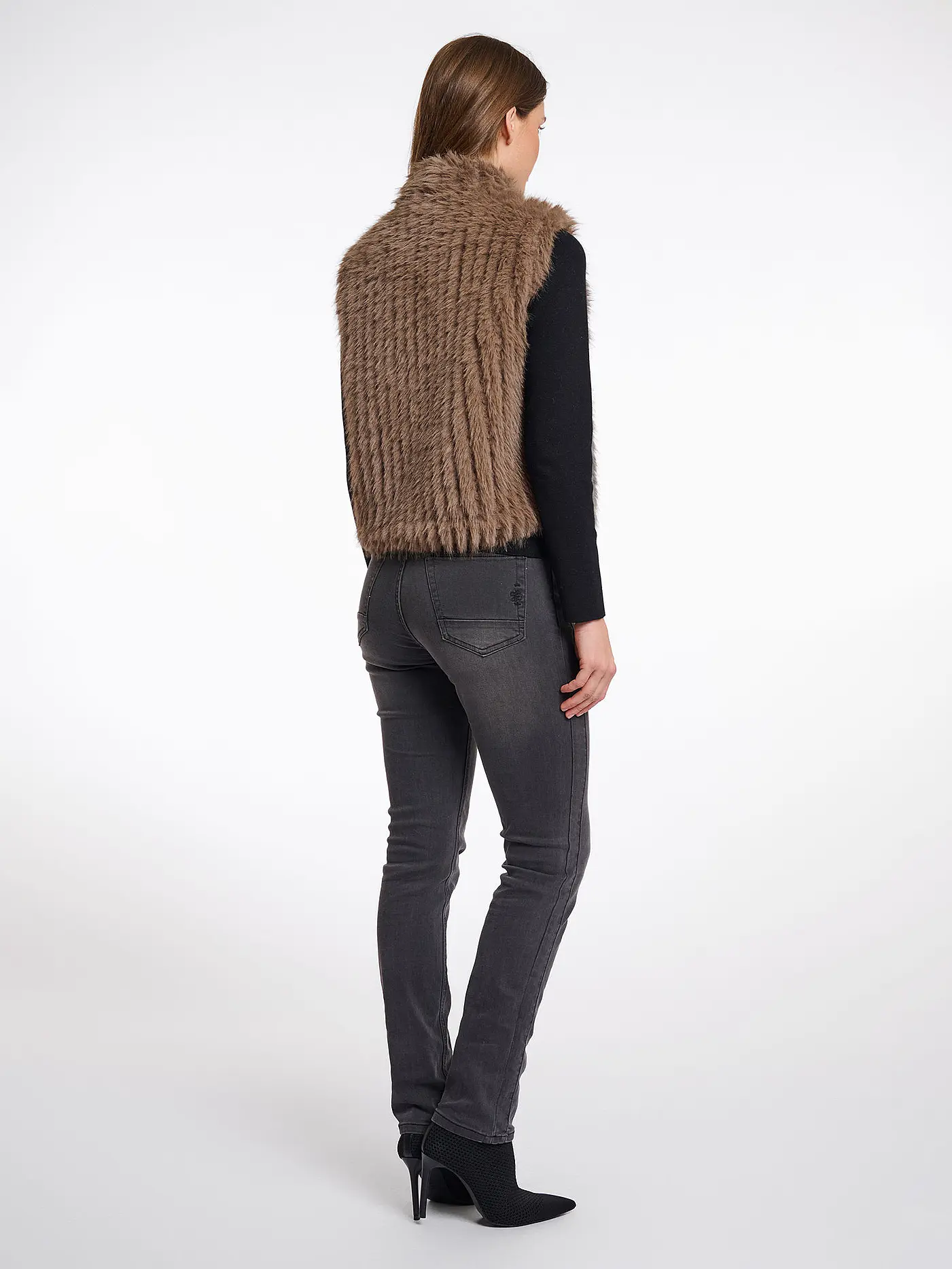 RINO&PELLE | Gilet in Felloptik DAVA | camel
