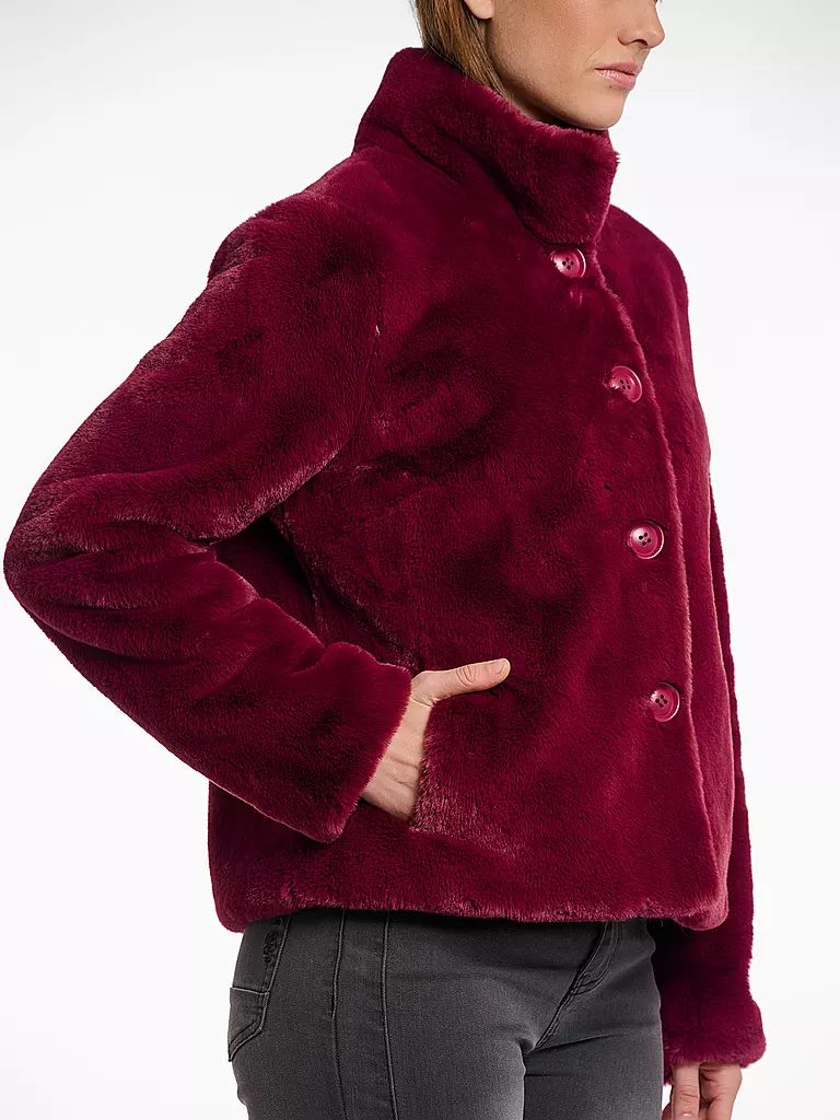 RINO&PELLE | Jacke in Felloptik VIE | dunkelrot