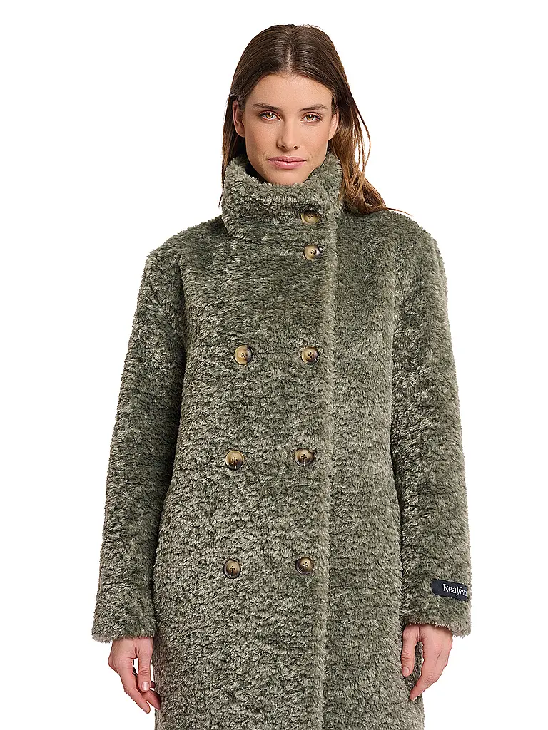 RINO&PELLE | Mantel in Felloptik ENA | olive