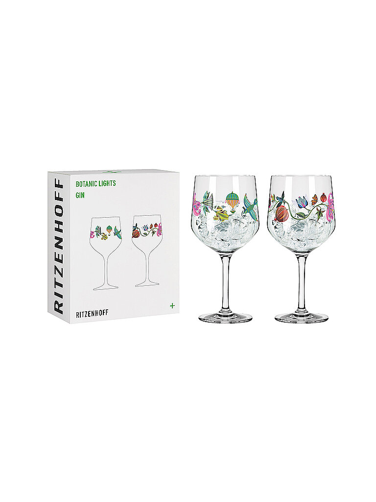 RITZENHOFF Gin Glas 2-er Set BOTANIC LIGHTS #9 #10 Olaf Hajek 2024 bunt