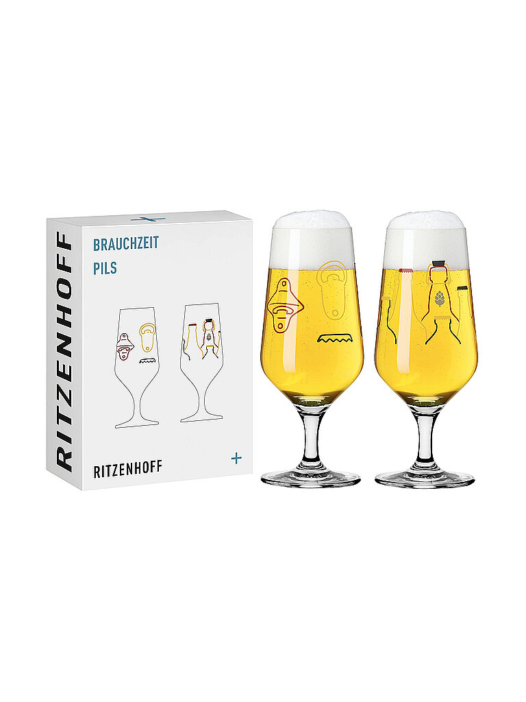 RITZENHOFF Bierglas 2er Set BRAUCHZEIT PILS #13 #14 bunt