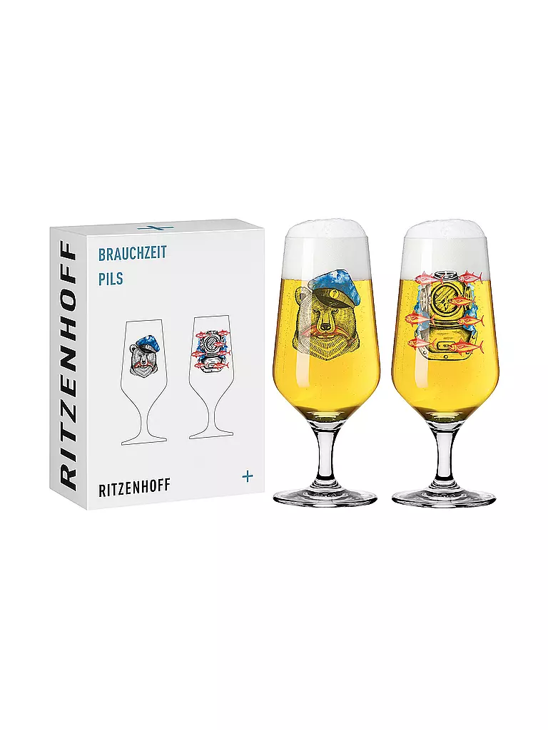 RITZENHOFF | Bierglas 2-er Set BRAUCHZEIT PILS #9 und #10 Daniela Garreton 2023 | bunt