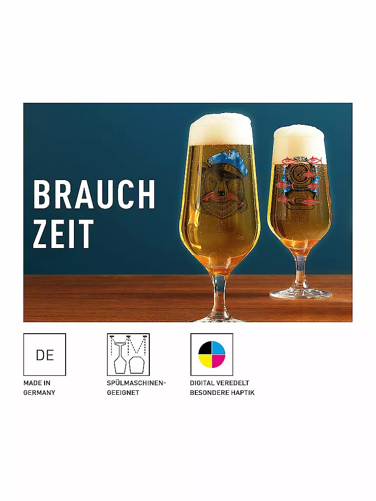 RITZENHOFF | Bierglas 2-er Set BRAUCHZEIT PILS #9 und #10 Daniela Garreton 2023 | bunt