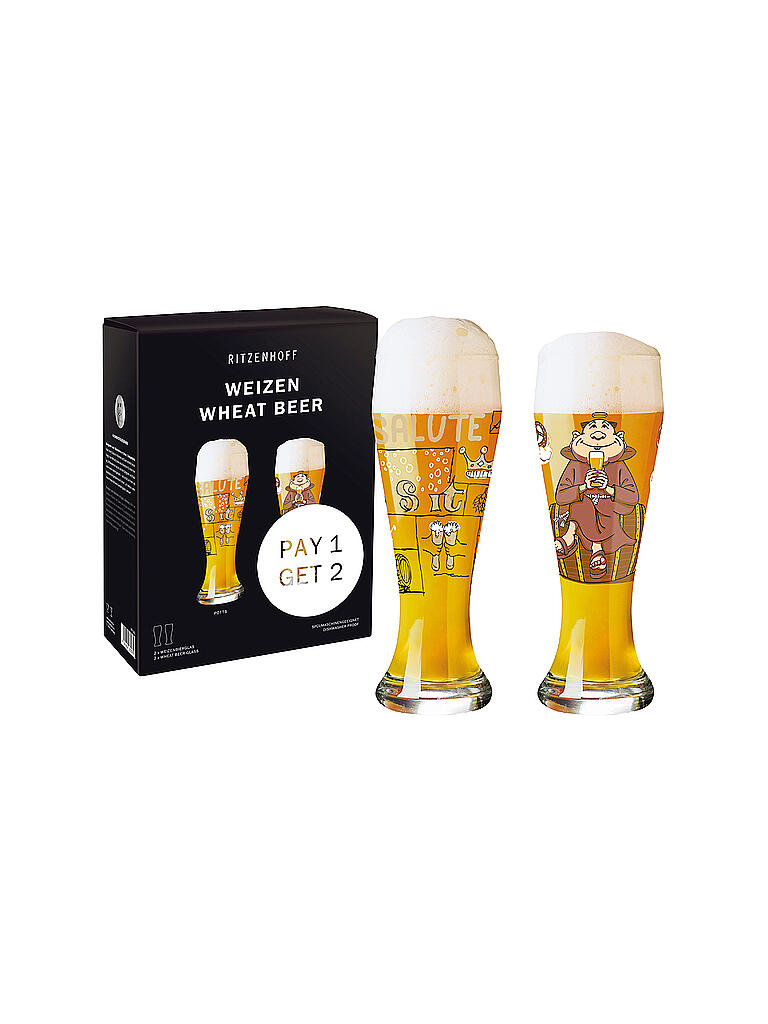 RITZENHOFF | Bierglas 2er Set Weizenbier 645ml | bunt