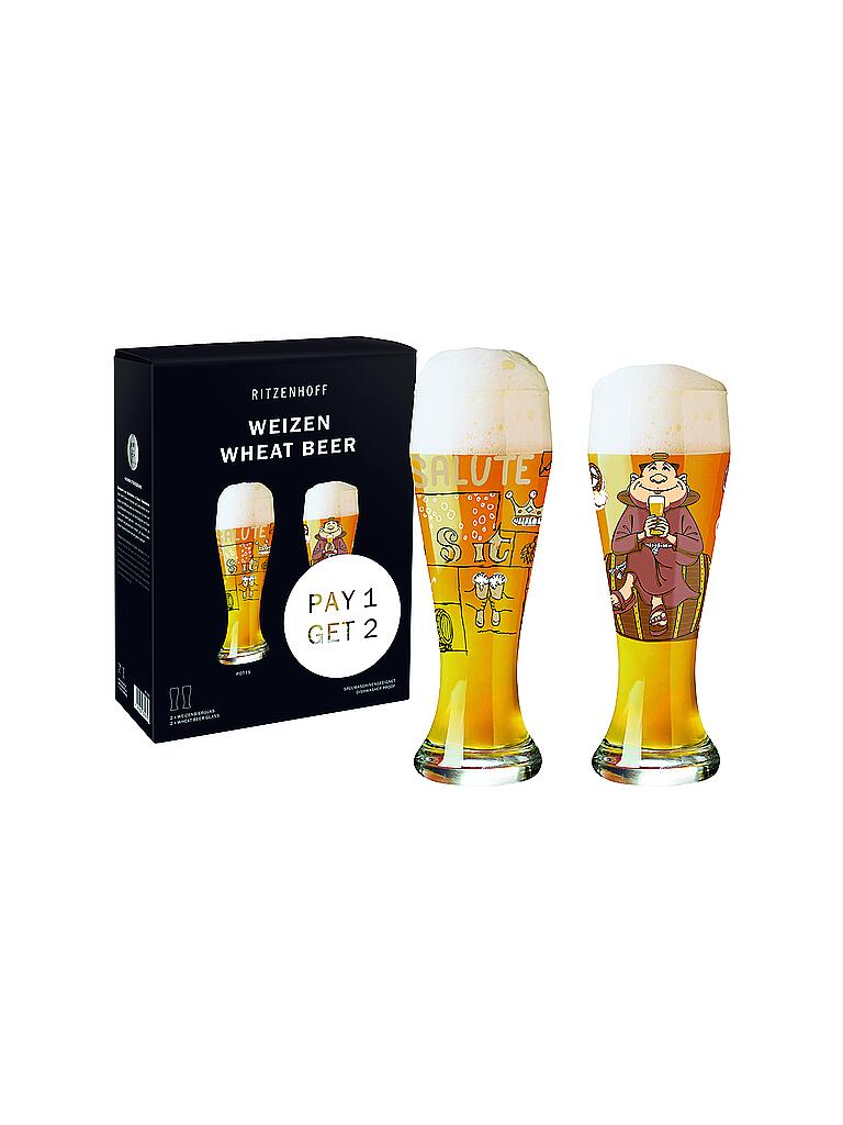 RITZENHOFF | Bierglas 2er Set Weizenbier 645ml | bunt