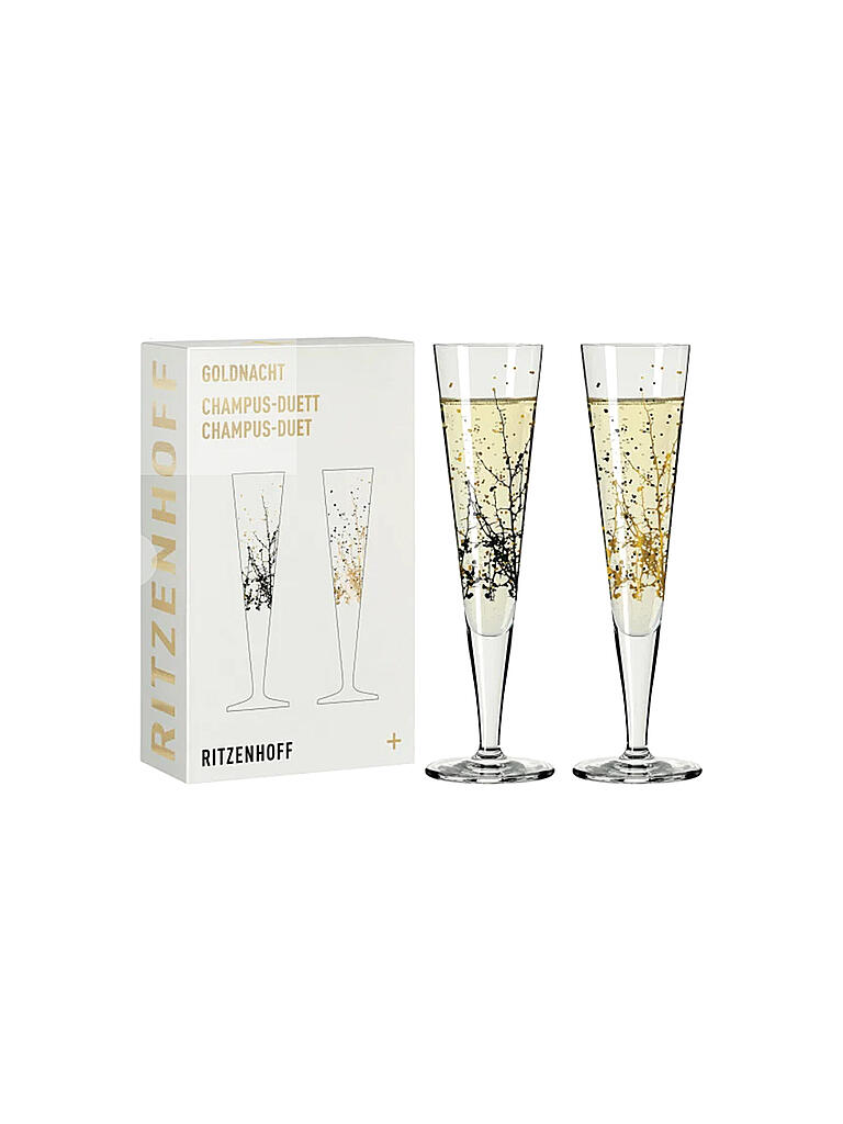 RITZENHOFF | Champagnerglas 2er Set Goldnacht Champus  | gold