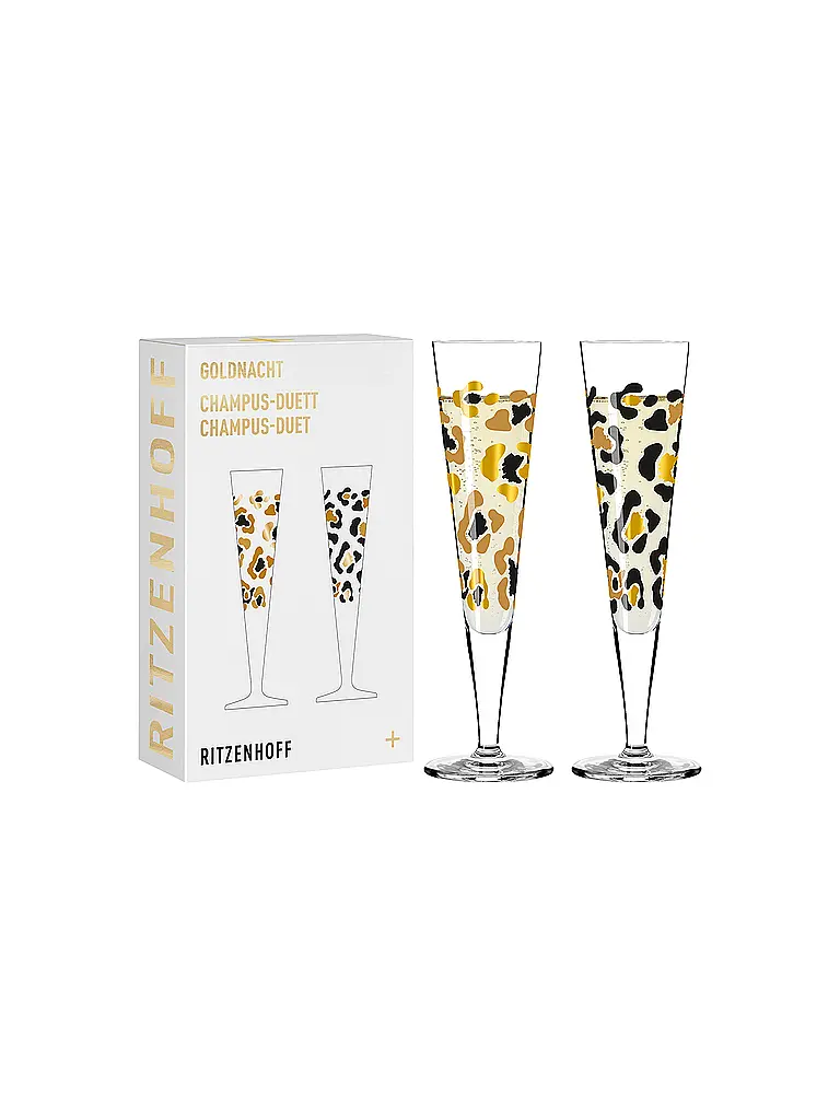 RITZENHOFF | Champagnerglas Goldnacht Champus 2er Set Duett Leo Gold | gold