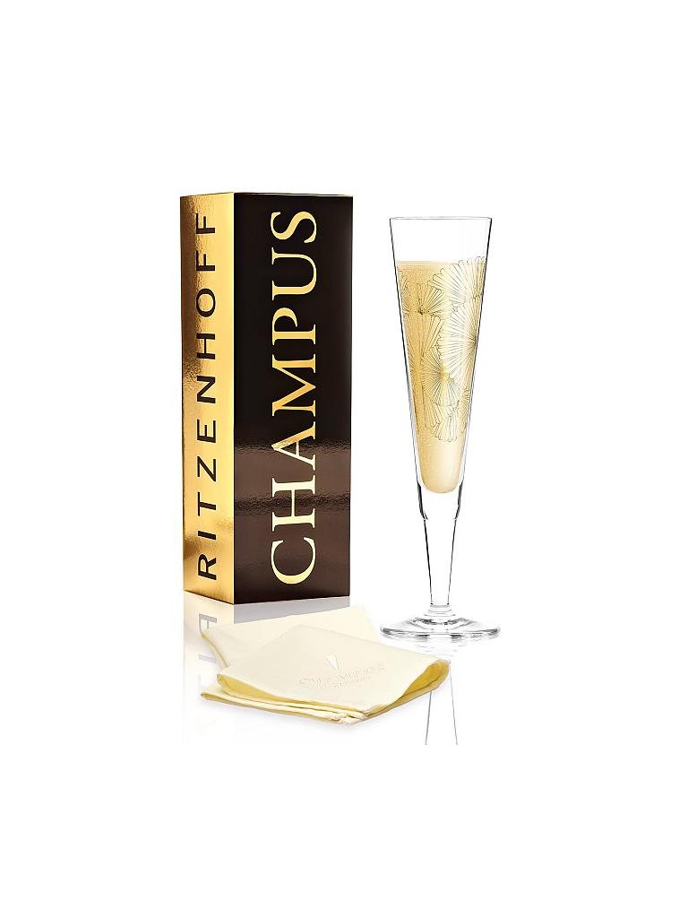 RITZENHOFF | Champus Champagnerglas von Lenka Kühnertova (Golden Fans) | gold