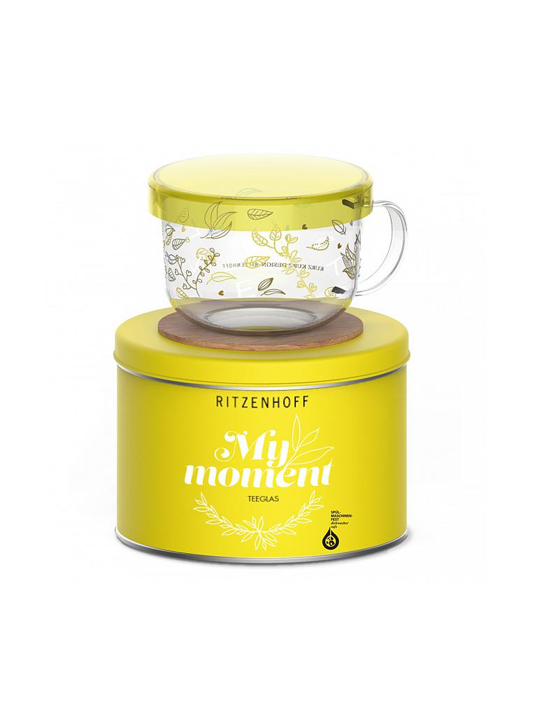 RITZENHOFF | My Moment Design Teeglas mit Glasdeckel - Kurz Kurz Design | gelb