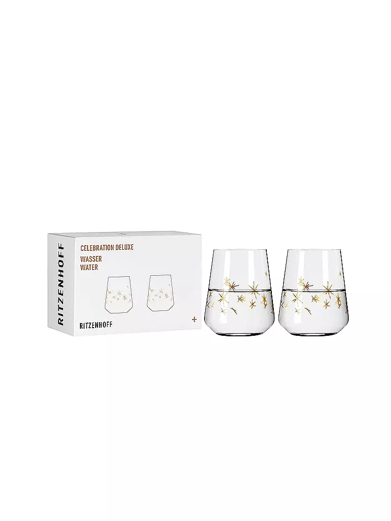 RITZENHOFF | Wasserglas 2er Set Sterne CELEBRATION DELUXE | gold