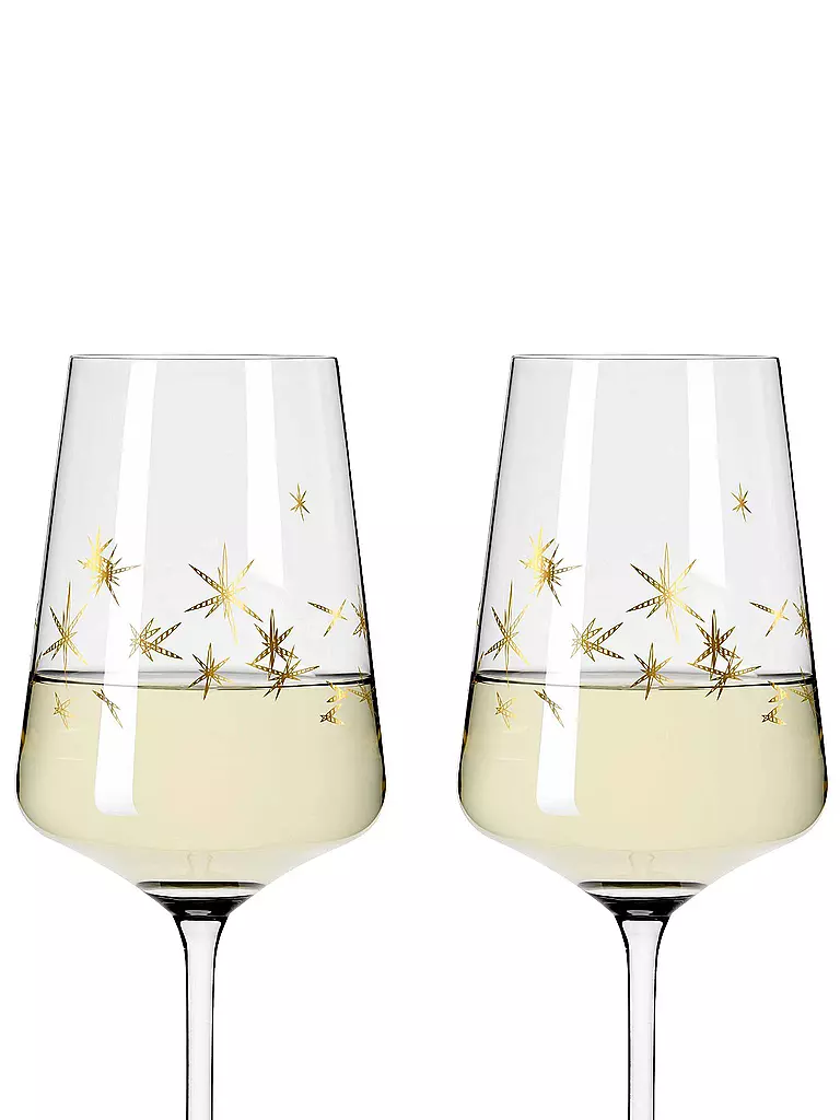 RITZENHOFF | Weissweinglas 2er Set Sterne CELEBRATION DELUXE 003 | gold