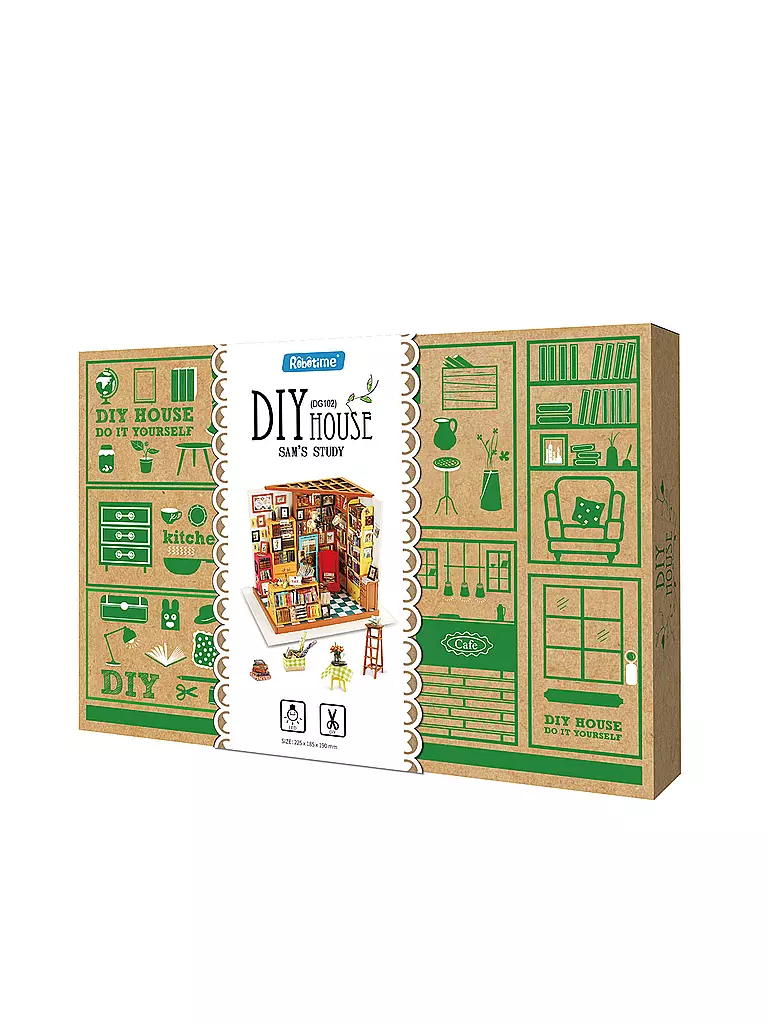 ROBOTIME | Sam's Study DG102 Library DIY Miniature | keine Farbe