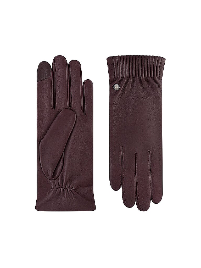 Lederhandschuhe dunkelrot 8,5 damen