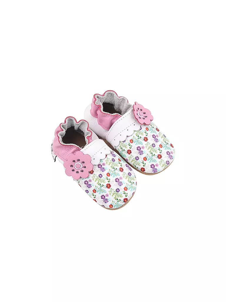 ROSE ET CHOCOLAT | Krabbelschuhe "Pop Flower" | weiss