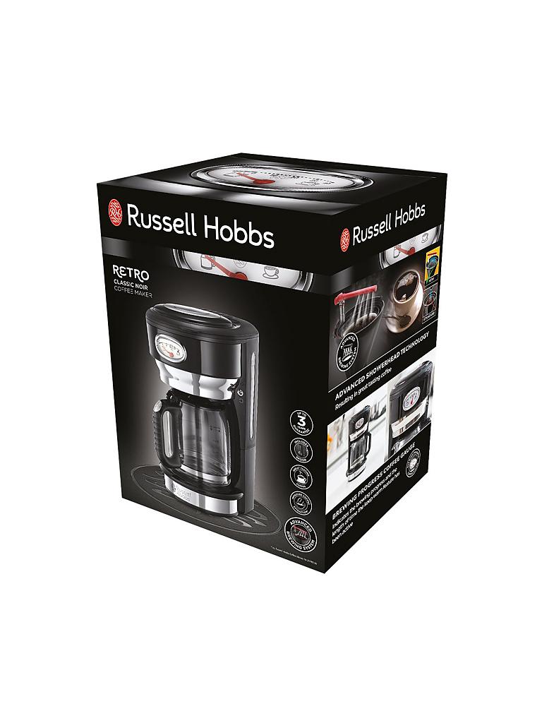 RUSSELL HOBBS | Glas-Filterkaffeemaschine "Retro Classic" 1,25l (Schwarz) 1000W 21701-56 | schwarz