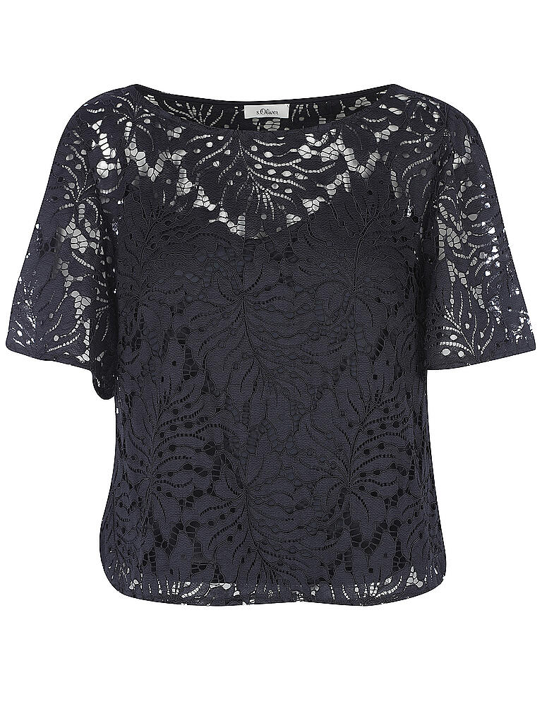 S.OLIVER BLACK LABEL | Bluse mit Spitze | blau