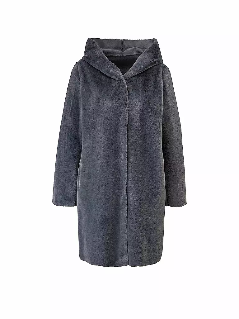 S.OLIVER BLACK LABEL | Mantel in Felloptik | schwarz