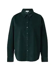 S.OLIVER | Cordbluse  | dunkelgrün