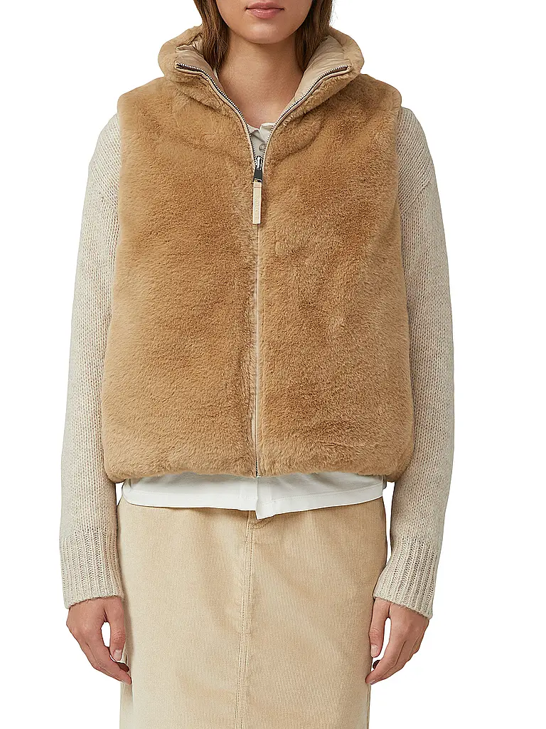 S.OLIVER | Gilet in Felloptik  | Camel