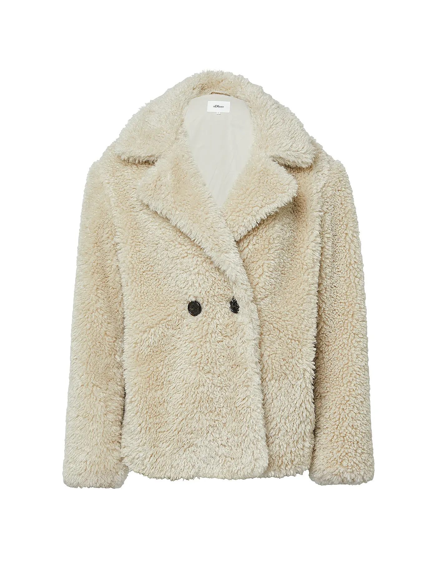 S.OLIVER | Jacke in Felloptik  | beige