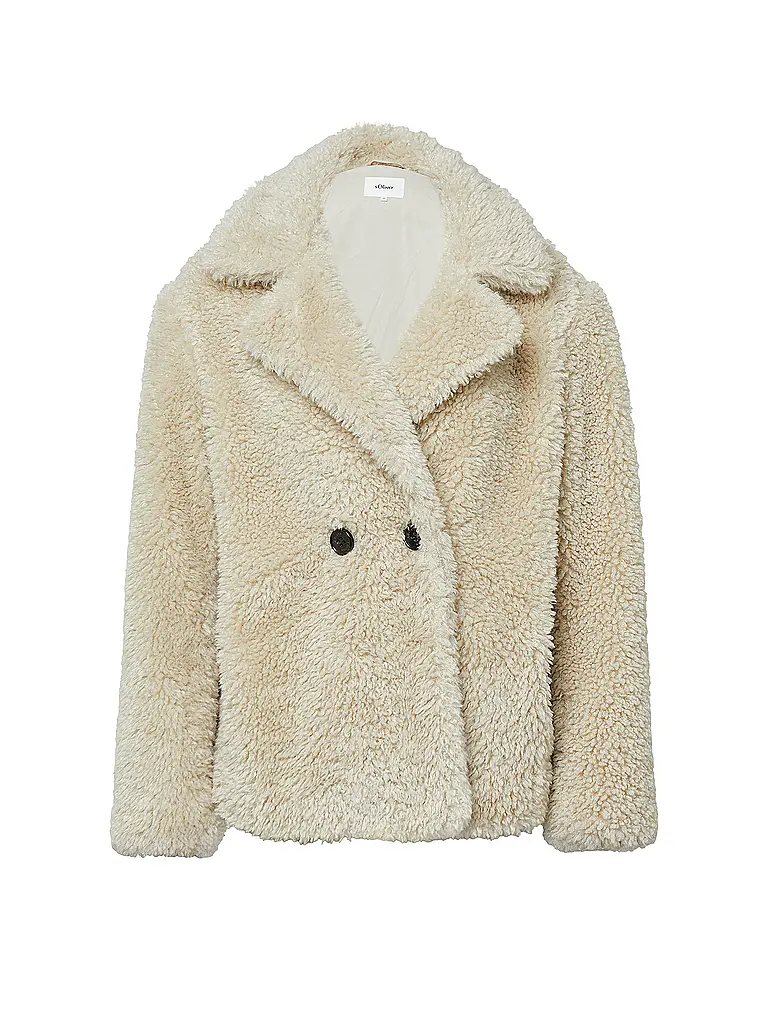 S.OLIVER | Jacke in Felloptik  | beige