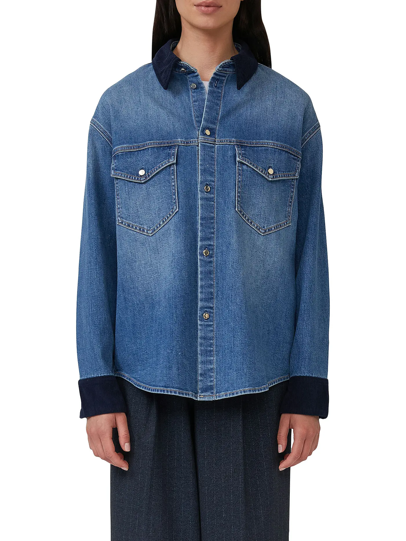 S.OLIVER | Jeansbluse  | blau