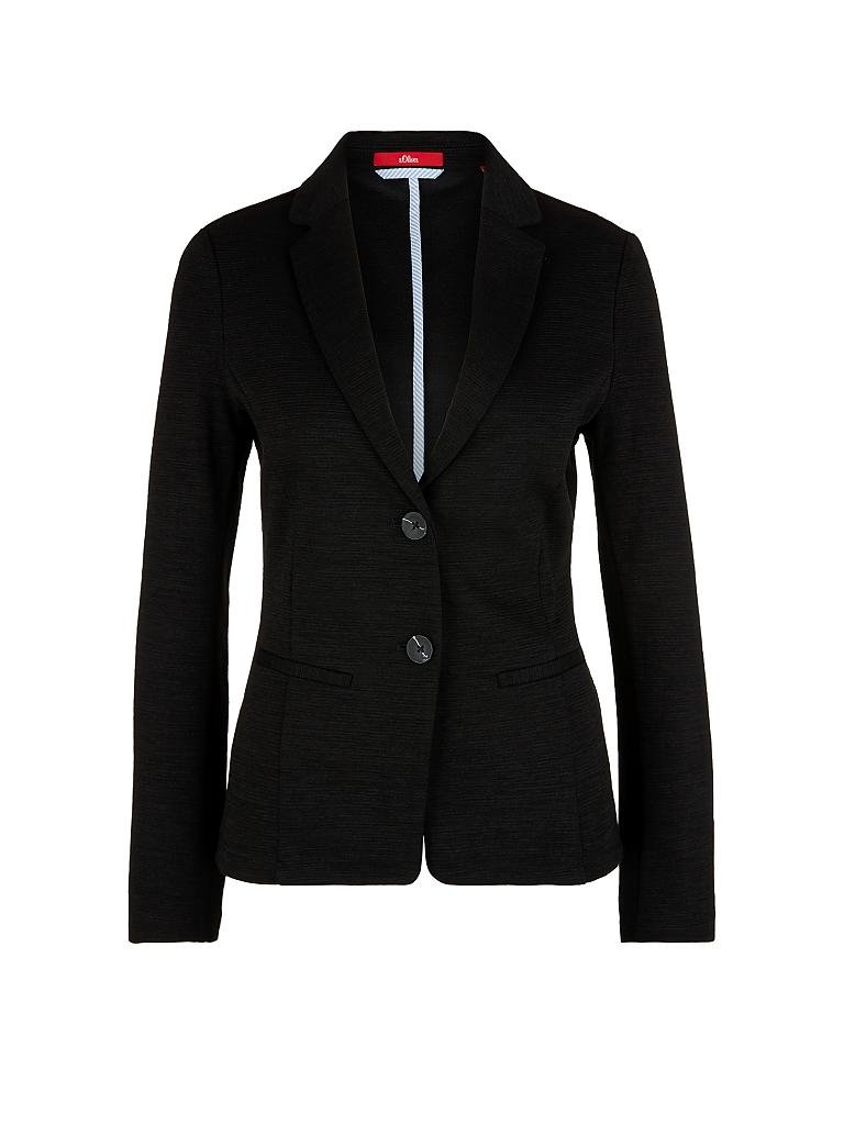 S.OLIVER | Jerseyblazer Slim Fit | schwarz