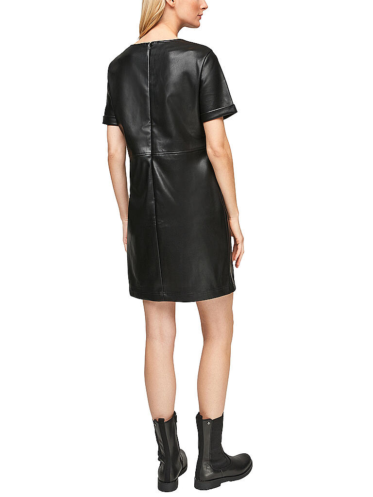 S.OLIVER | Kleid in Lederoptik  | schwarz