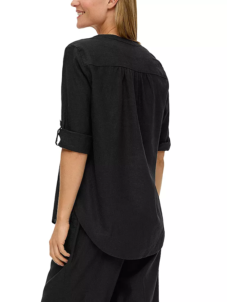 S.OLIVER | Leinenbluse | schwarz