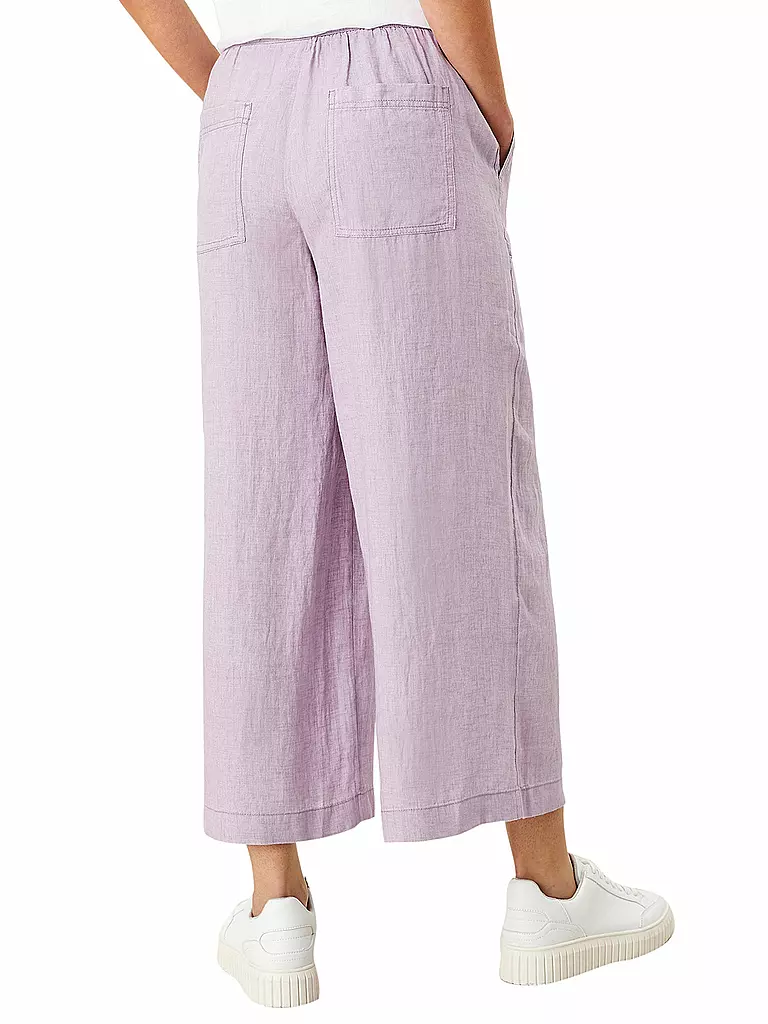 S.OLIVER | Leinenhose Wide Leg 3/4 | lila