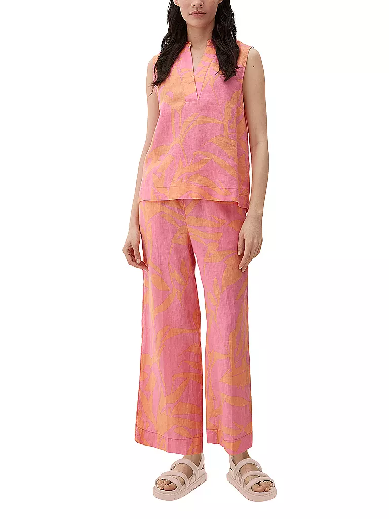 S.OLIVER | Leinenhose Wide Leg 7/8 | pink
