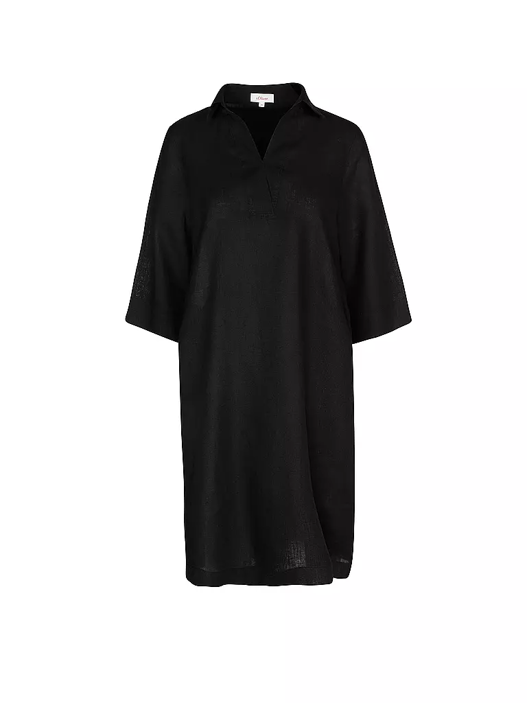 S.OLIVER | Leinenkleid | schwarz