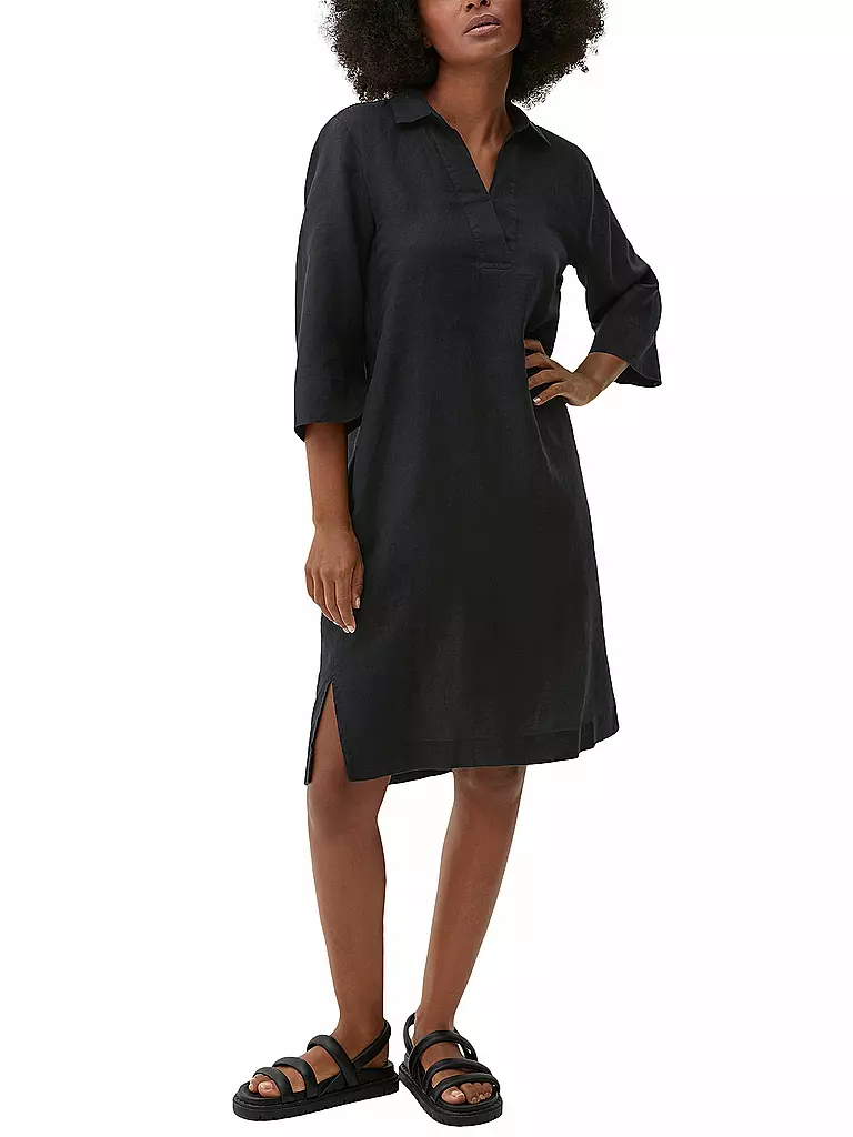 S.OLIVER | Leinenkleid | schwarz