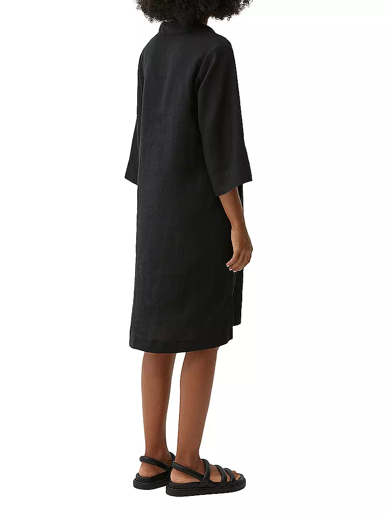 S.OLIVER | Leinenkleid | schwarz