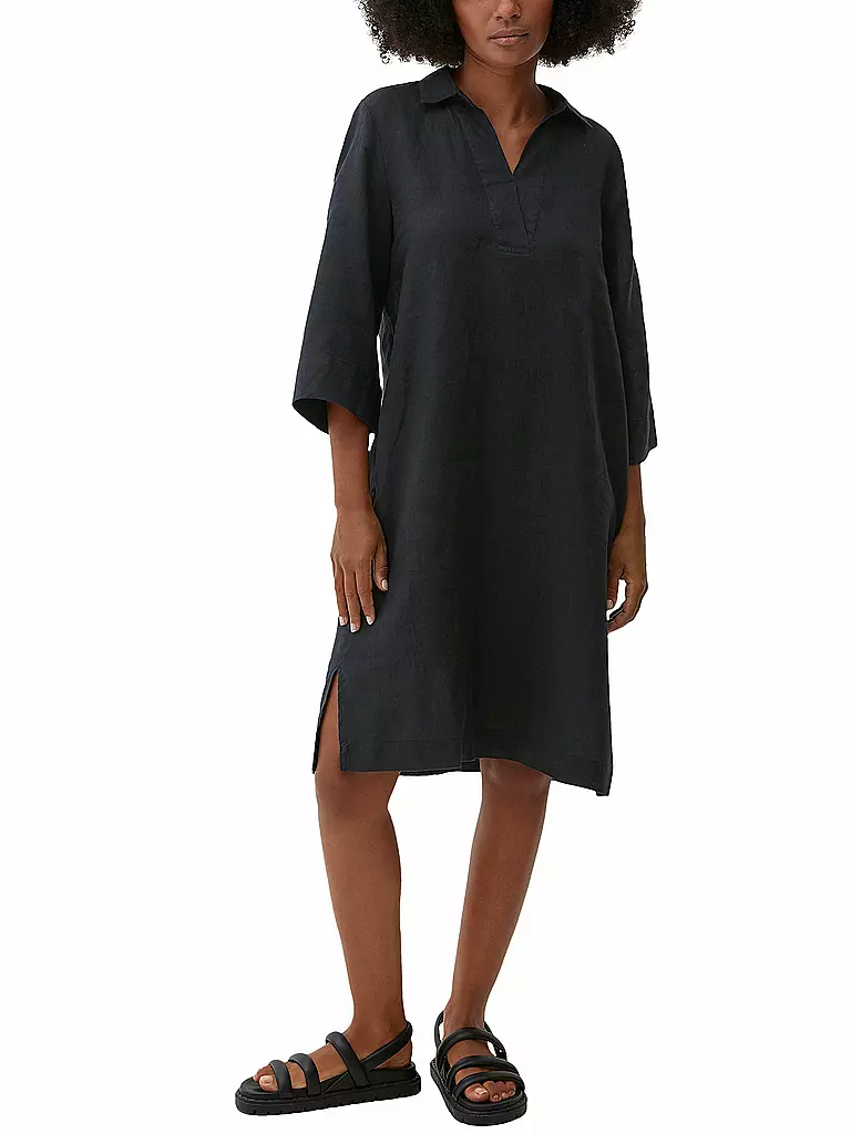 S.OLIVER | Leinenkleid | schwarz