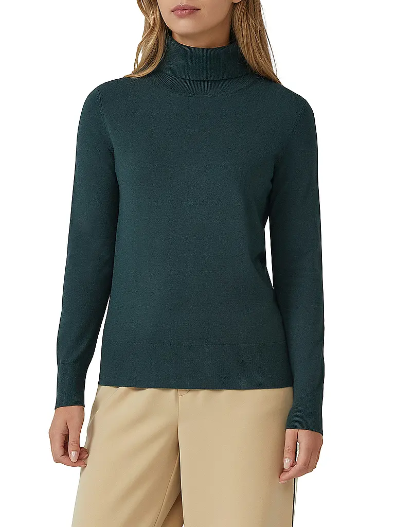 S.OLIVER | Rollkragenpullover  | dunkelgrün