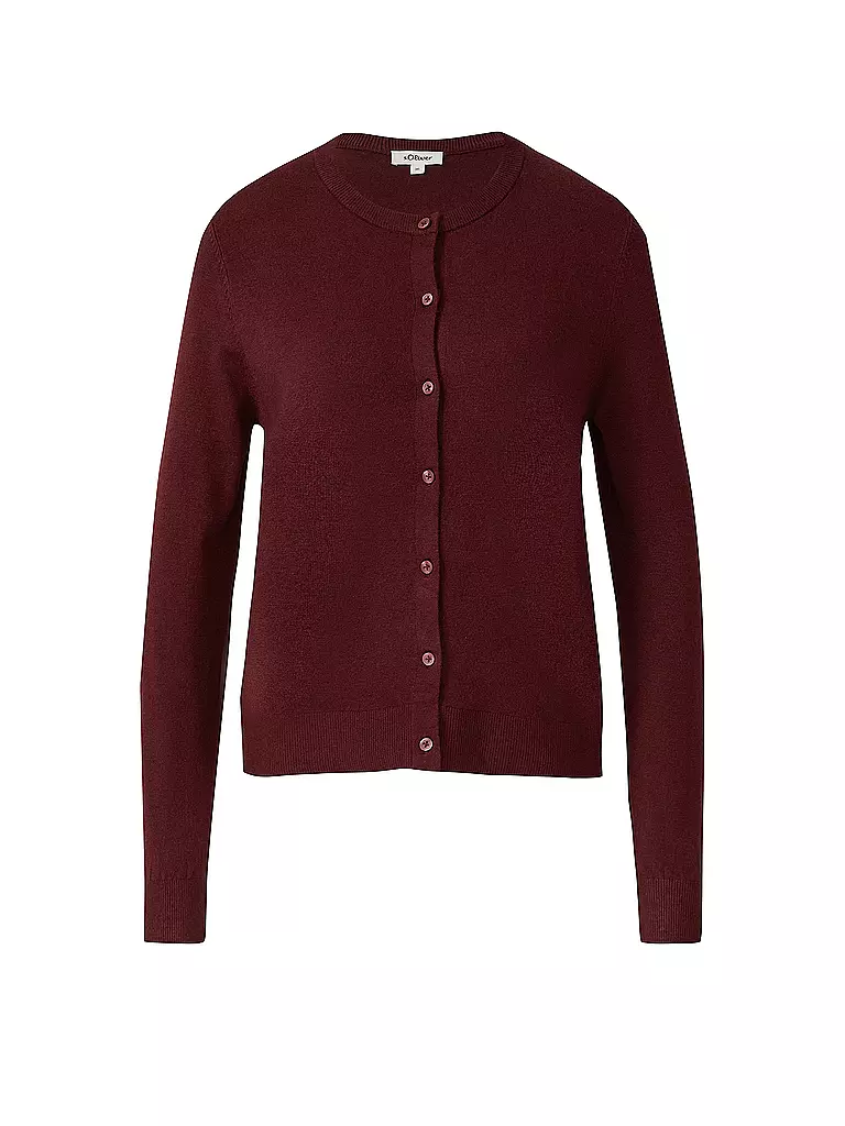 S.OLIVER | Strickjacke  | dunkelrot