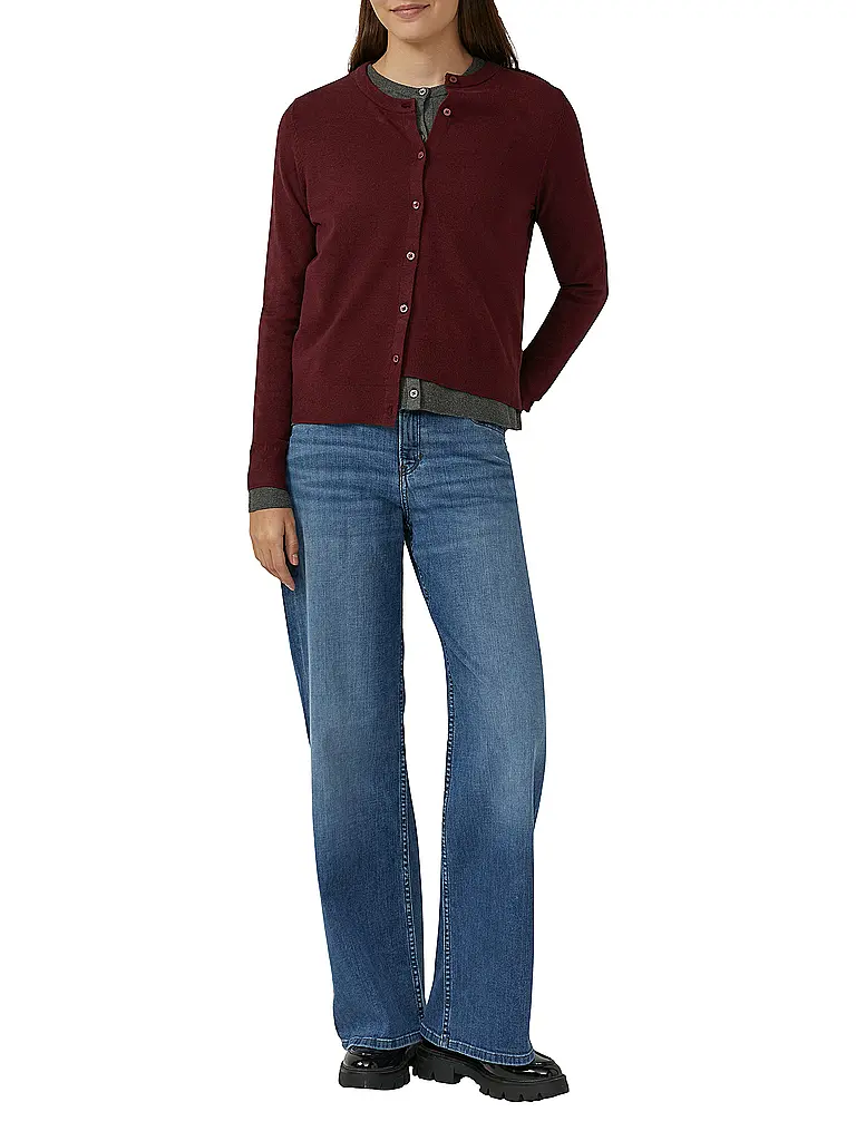 S.OLIVER | Strickjacke  | dunkelrot