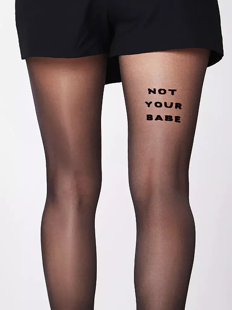 SAINT SASS | Strumpfhose NOT YOUR BABE 40 neongelb | schwarz