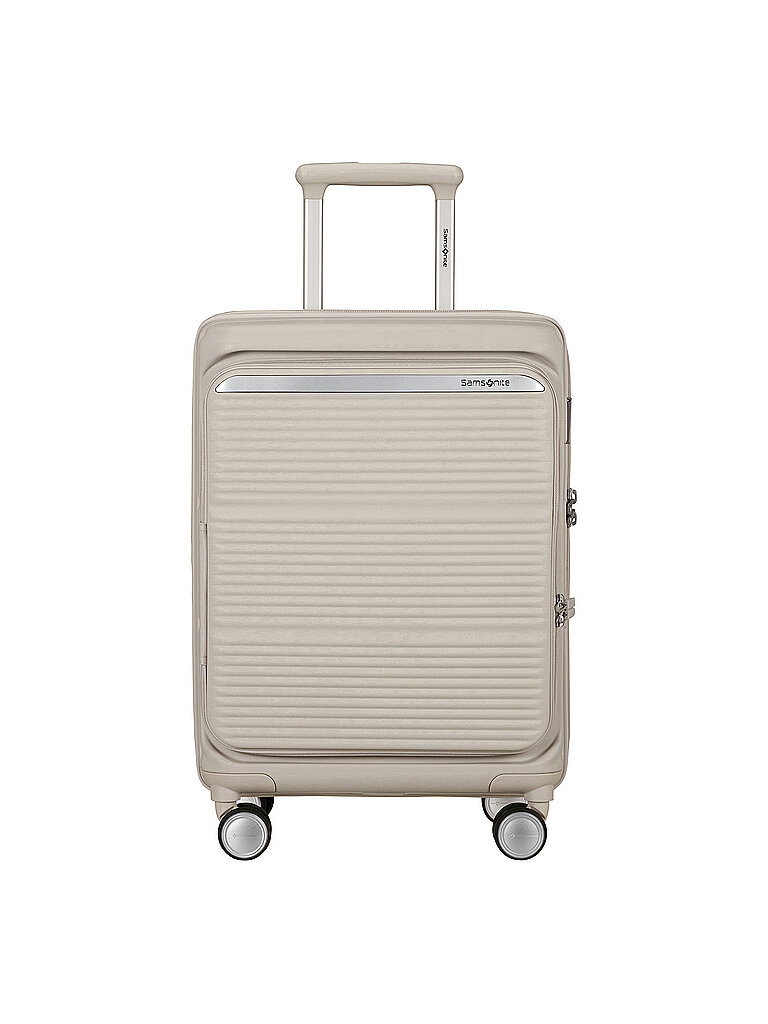SAMSONITE Handgepäck Trolley PARALUX SPINNER 55cm erweiterbar Stone Grey creme
