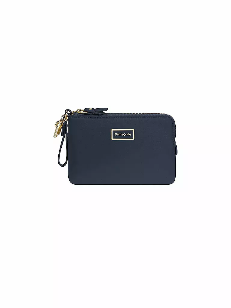 SAMSONITE | Ledergeldbörse " Karissa 2.0 SLG Flat Pouch " midn.blue | blau