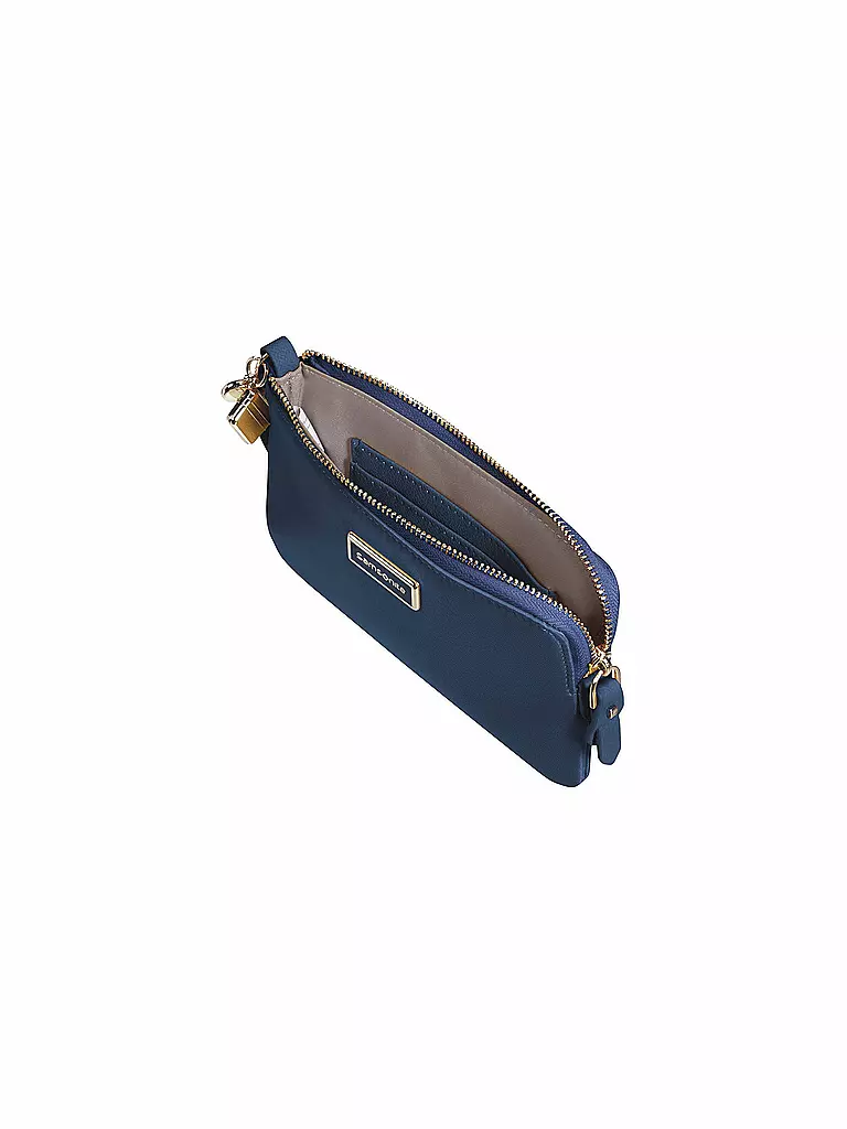 SAMSONITE | Ledergeldbörse " Karissa 2.0 SLG Flat Pouch " midn.blue | blau