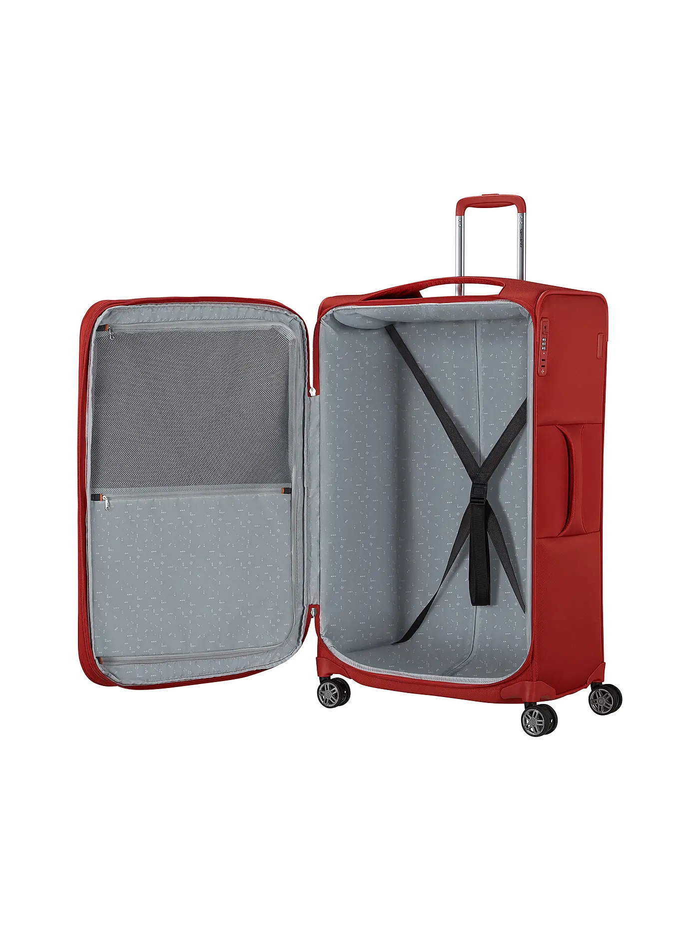 SAMSONITE | Trolley weich RE-LITE SPINNER  78cm erweiterbar black  | rot
